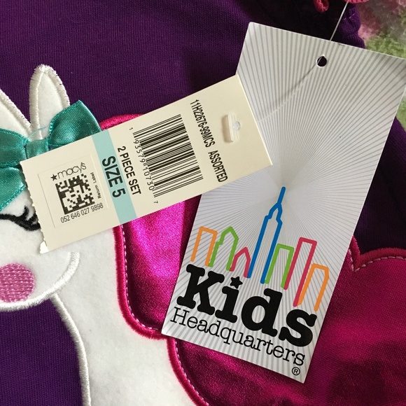 Kids Headquarters 2 Pc. Unicorn tunic&leggings set, Little Girl size 5. - Picture 3 of 8